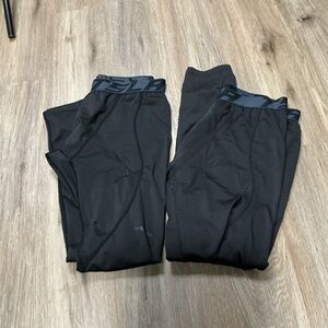 TSLA Men’s Compression Leggings Lot 2 Size Large Black Athletic Gym